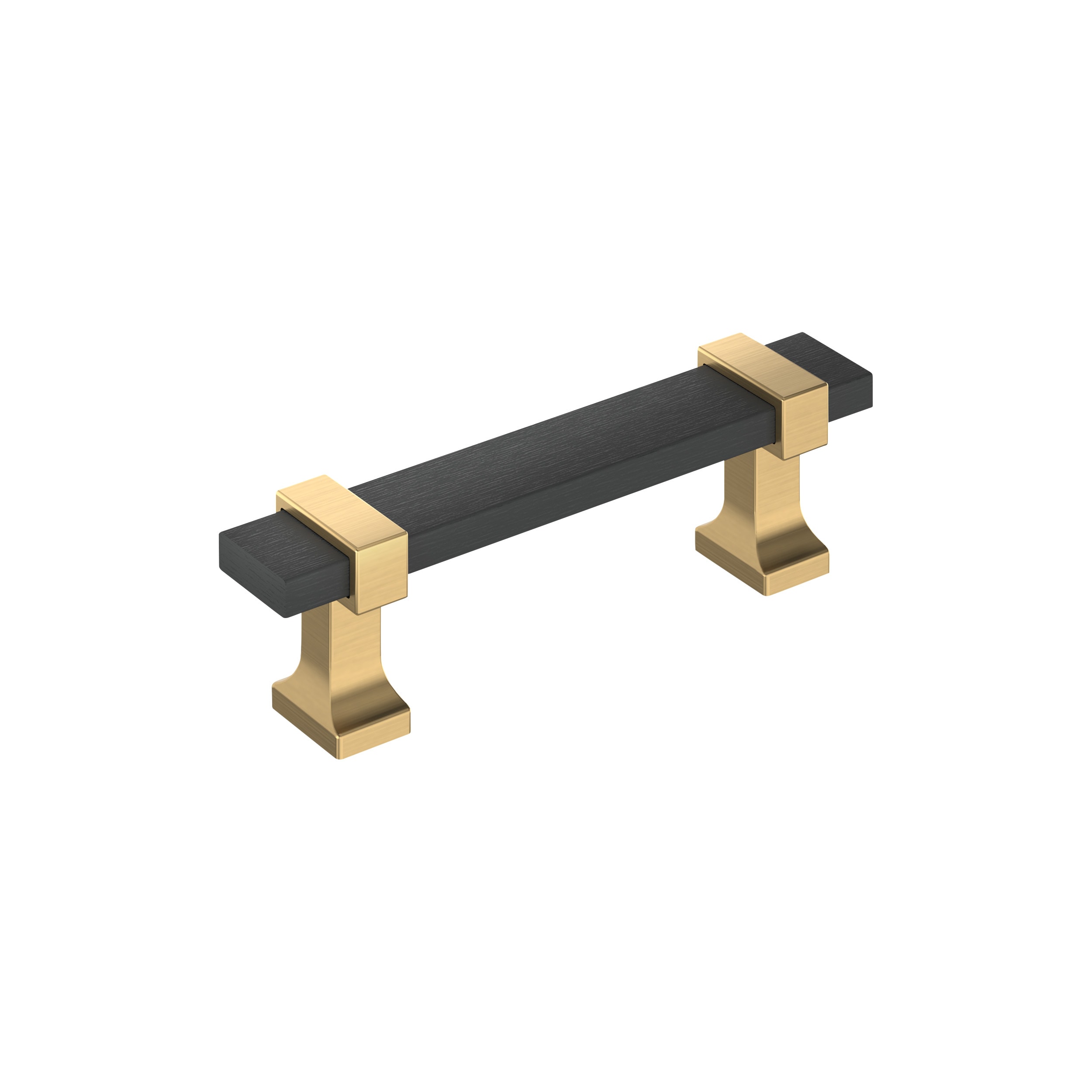 Overton 3 inch Brushed Matte Black and Champagne Bronze Cabinet Pull