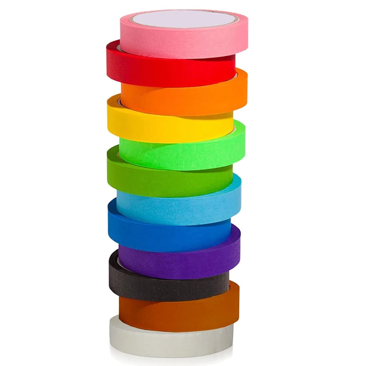 DYRCJ 12 Rolls Colored Masking Tape 720 Feet by 1 Inch Vibrant Colorful Painters Tape for Crafting Decorating and Home Projects #LDY0803E417-1