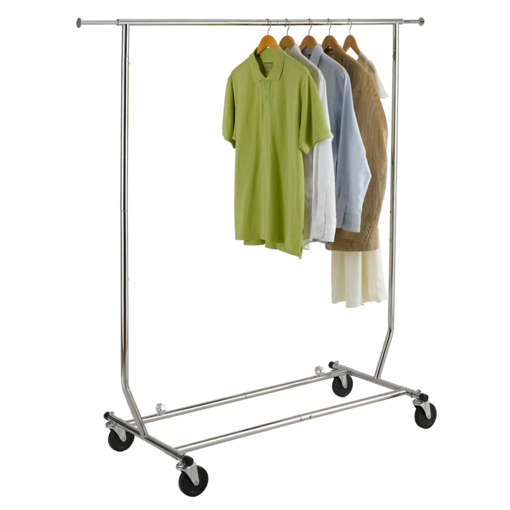 Style Selections Chrome Steel Rolling Clothing Rack in the Clothing Racks &  Portable Closets department at