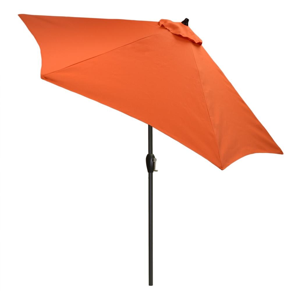 Plantation Patterns 9960-012867BK 9-ft Coral Push-button Tilt Market Patio Umbrella