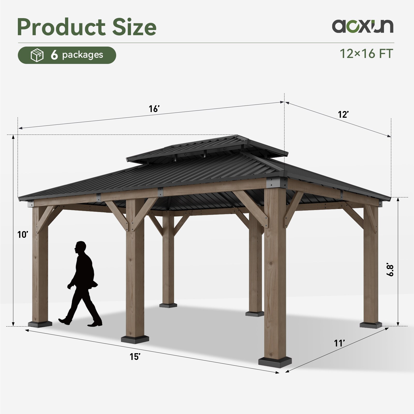 AOXUN AX-406L27 Wood-Resin-Gazebos - View #5