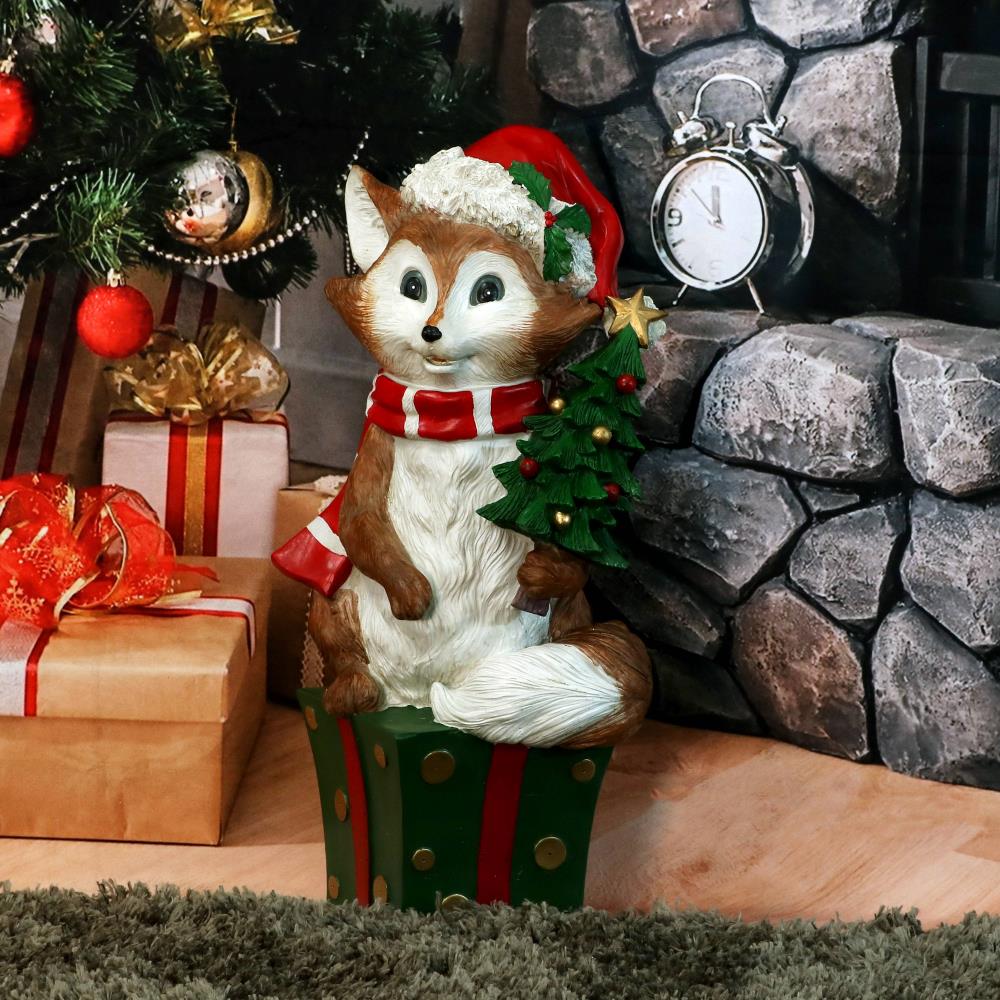 Sunnydaze Decor Felix The Christmas Fox Indoor Outdoor Christmas Decor 