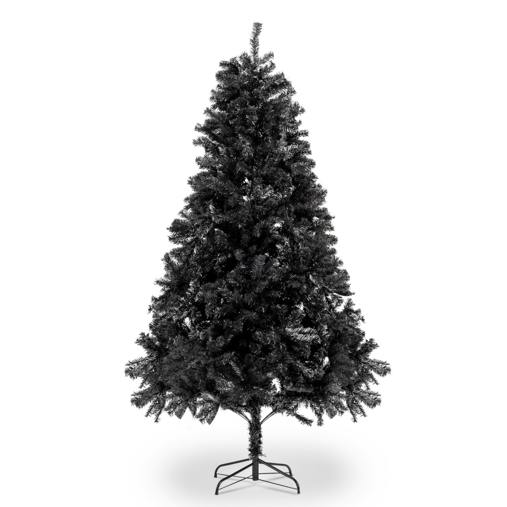 Upsimples 23523139-SYHJQ001 6 FT Black Artificial Christmas Tree 1050 PVC Branch Tips Flame Retardant Material Sturdy Iron Base Easy Assembly