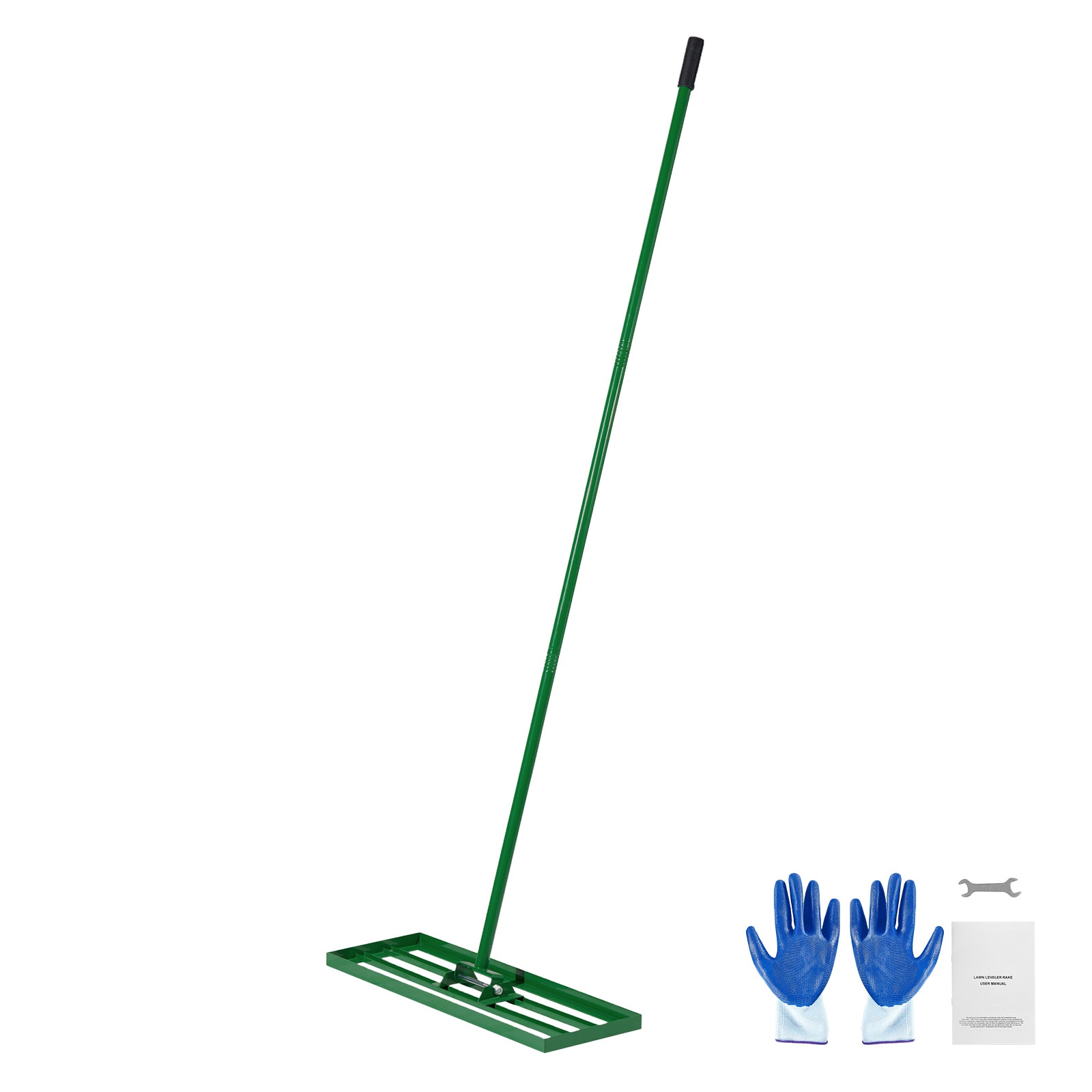 Mecale 30 x 10-in Lawn Leveling Rake 78-in Steel Handle Q235 and Aluminum Yard Leveler for Lawn Golf Farm