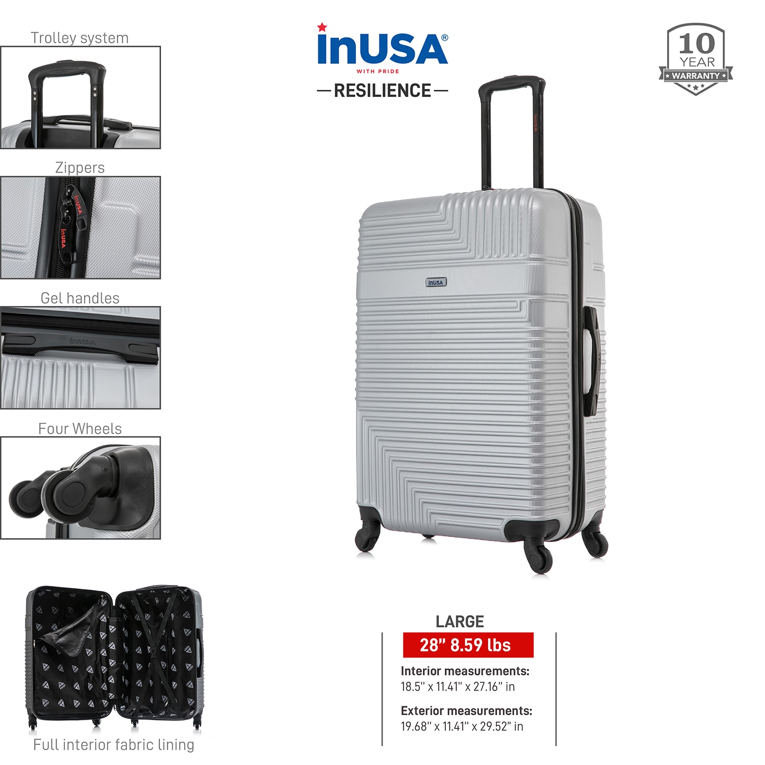 InUSA IURES00L-SIL Luggage-And-Luggage-Sets - View #3
