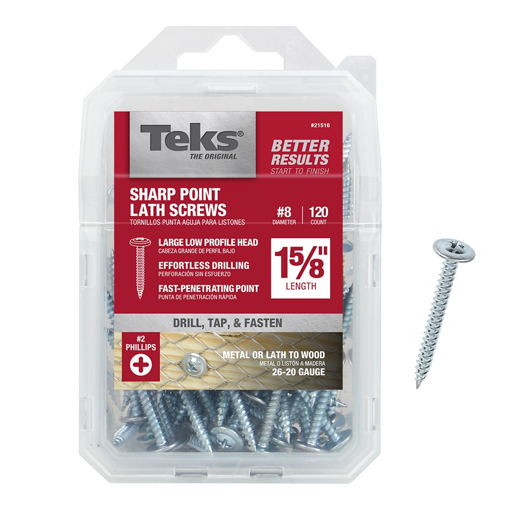Teks 21516.0 #8 x 1-in Phillips -Drive Self-drilling Sheet Metal Screws 120 -Count
