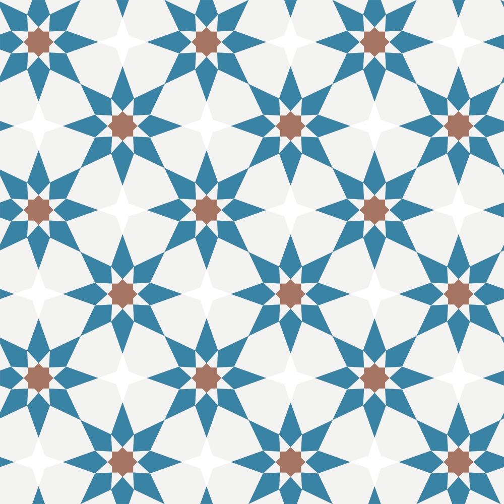 Tempaper SO10571 28-sq ft Terracotta and Blue Vinyl Tile Self-Adhesive Peel and Stick Wallpaper