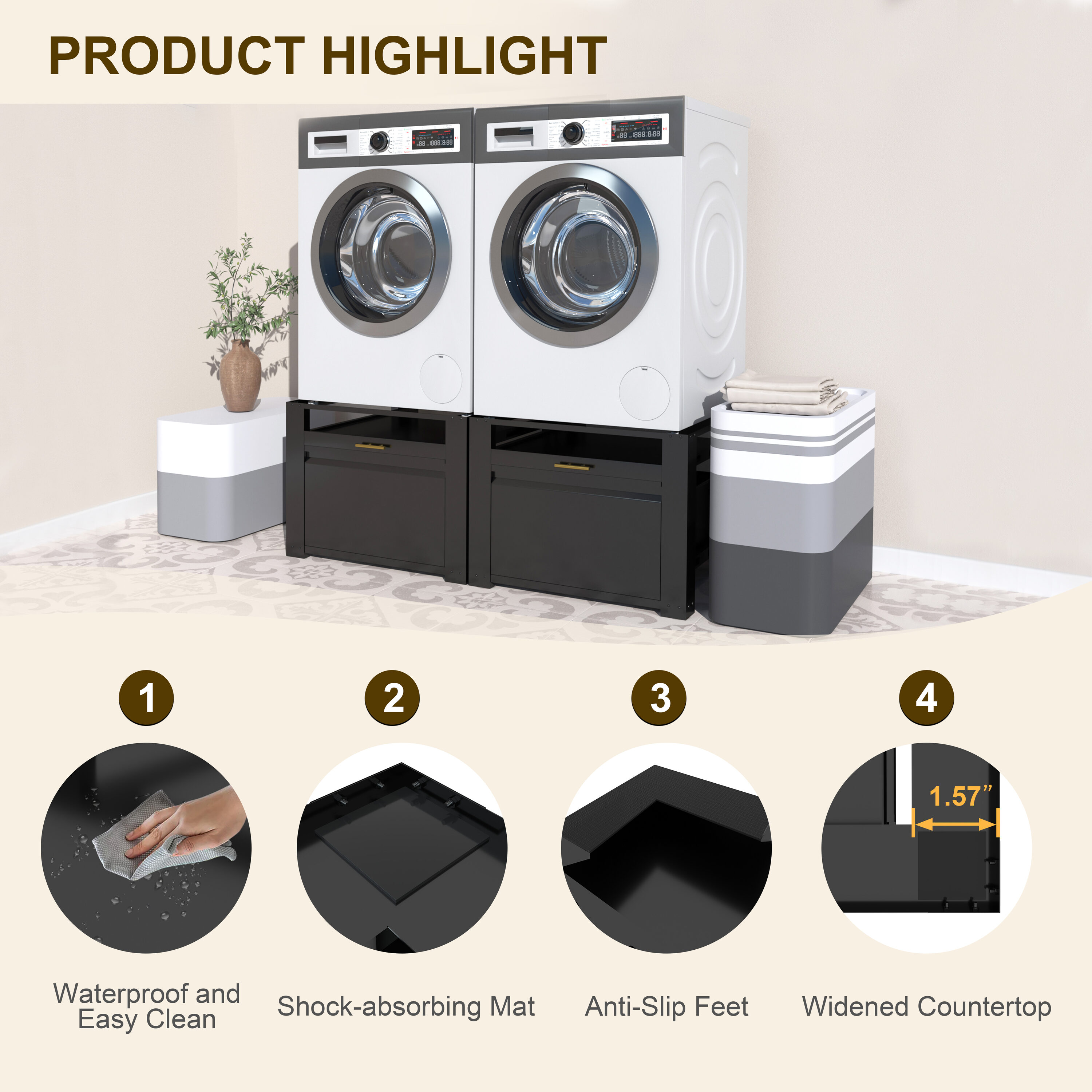VEIKOUS VANITY SET C01 Laundry-Pedestals - View #7