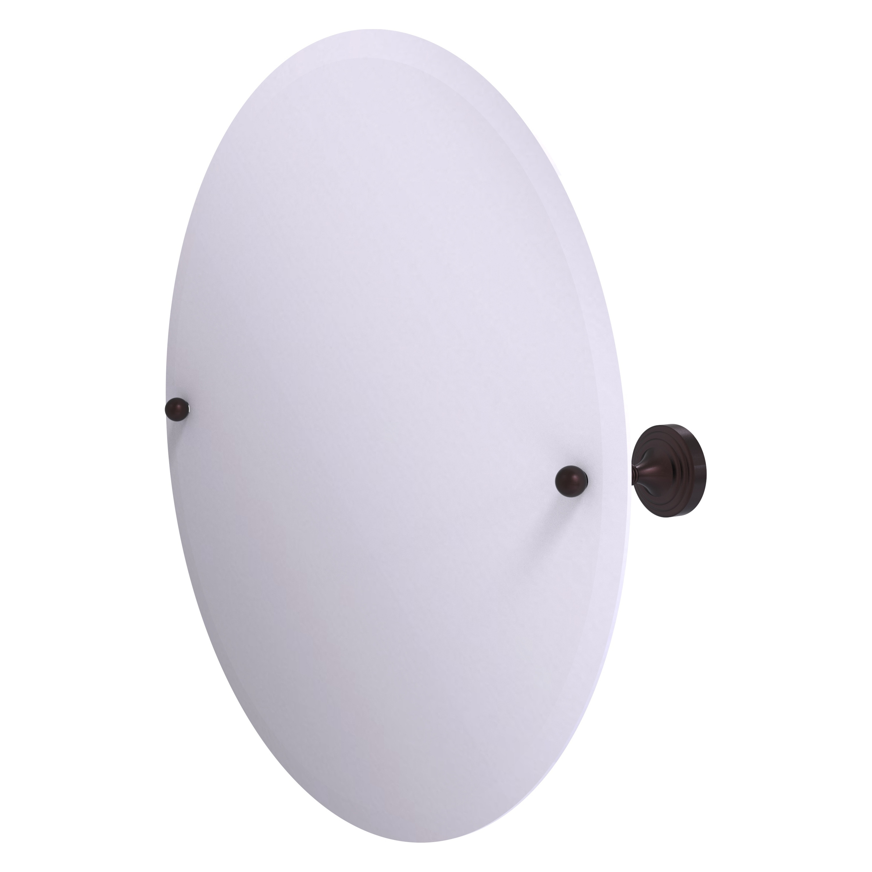 22" Antique Bronze Frameless Round Tilt Mirror
