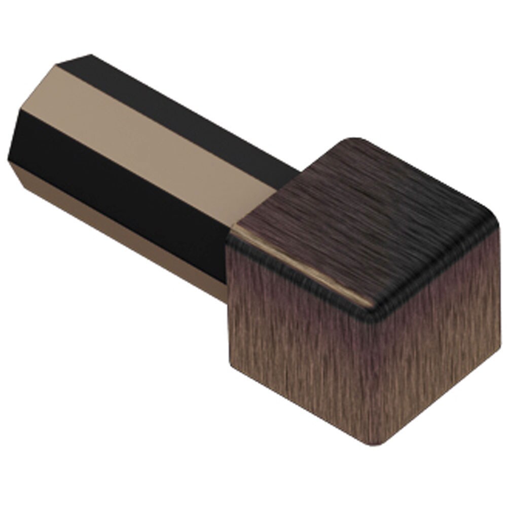 Schluter Systems EV/Q60ABGB Quadec 0.25-in W x 1-in L Brushed antique bronze anodized aluminum Aluminum Inside/Outside corner Tile Edge Trim