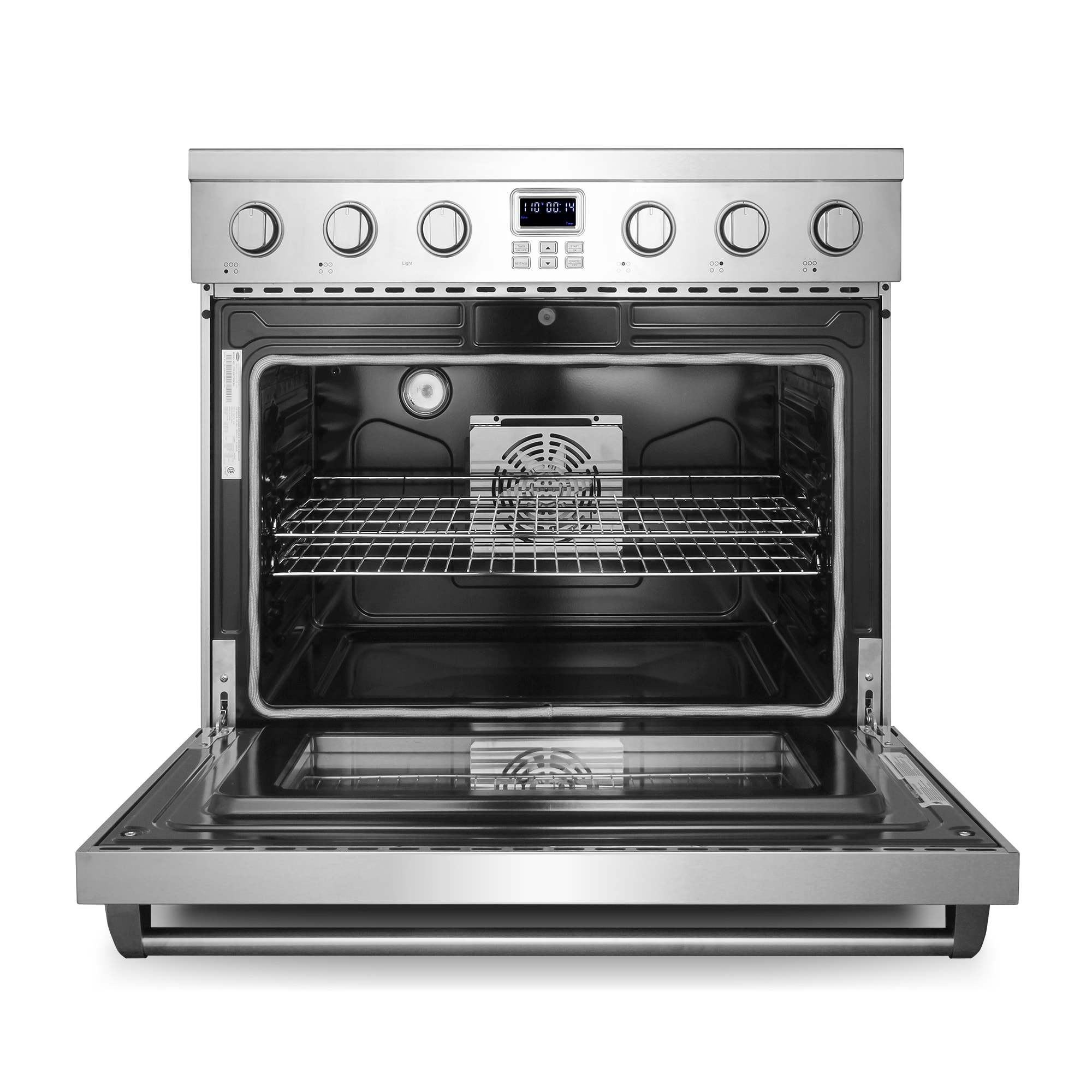 Thor Kitchen 36-in Glass Top 5 Elements 6-cu ft Convection Oven  Freestanding Electric Range (Stainless Steel)