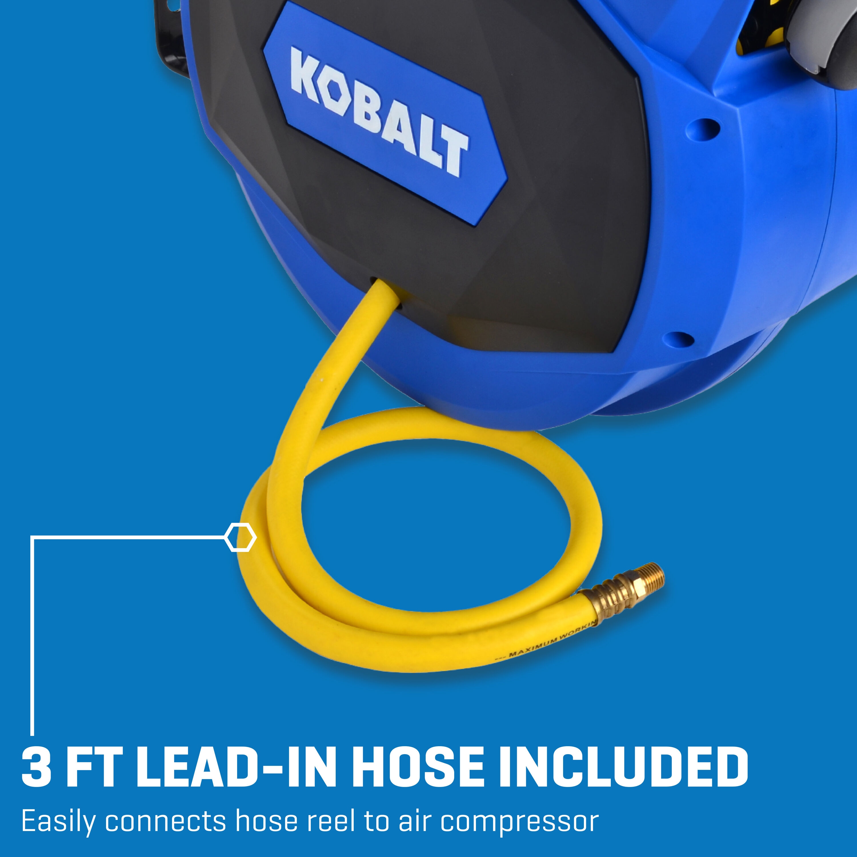 Kobalt Enclosed Retractable Reel w/3/8-in x 50-ft Poly Hybrid Hose | SGY-AIR265