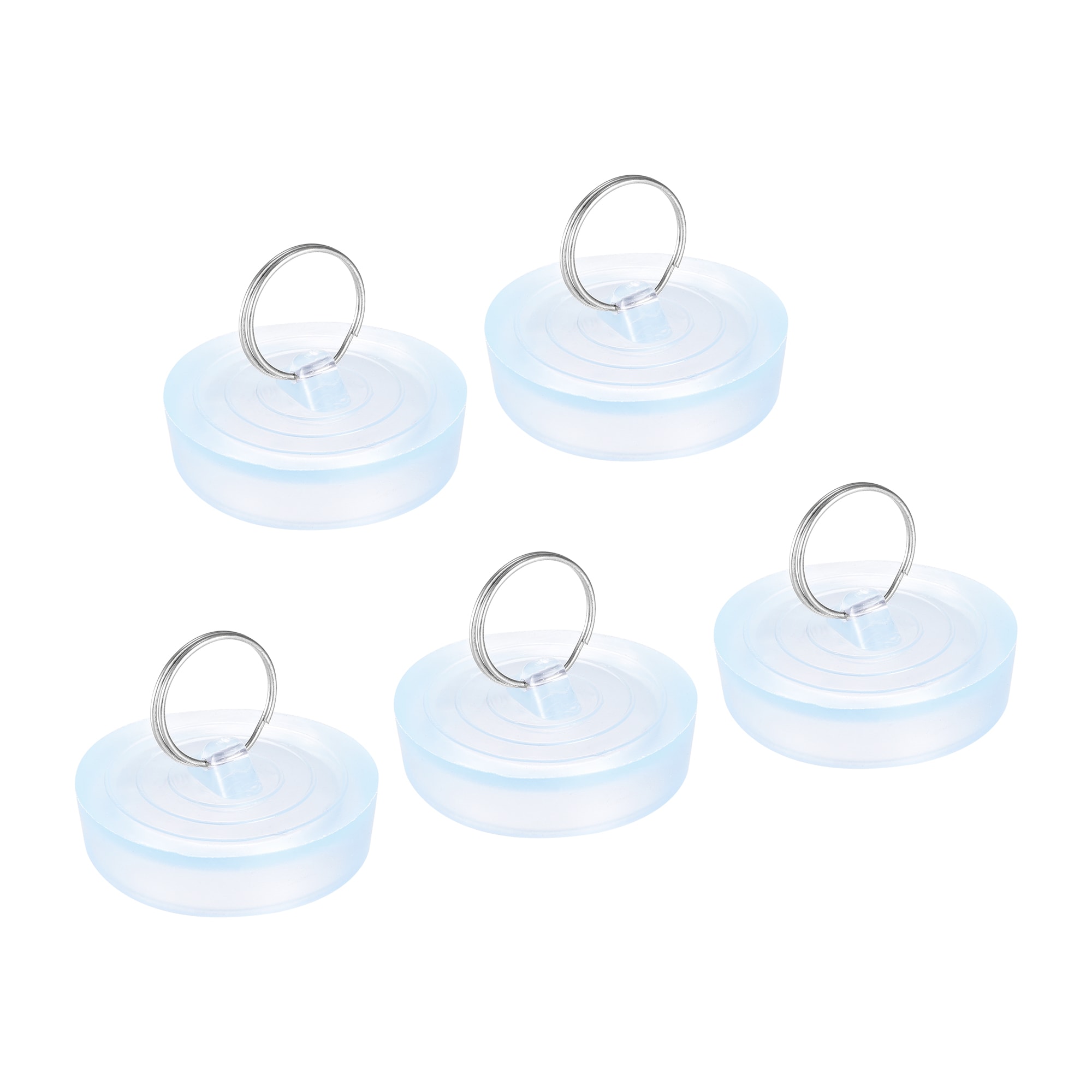 Unique Bargains - Rubber Sink Plug 5pcs Clear Drain Stopper Fit 2 Inch to 2-1/16 Inch Drain with ...