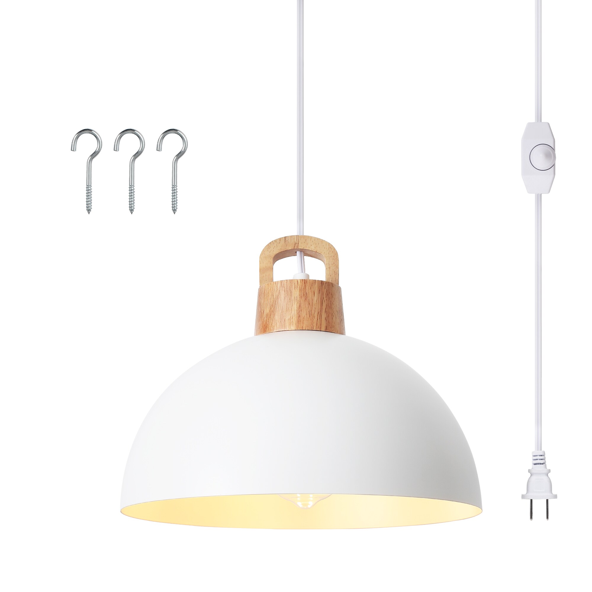 Zjvaive 11.81-inch Black Minimalist Pendant Light with Single Bulb and ...