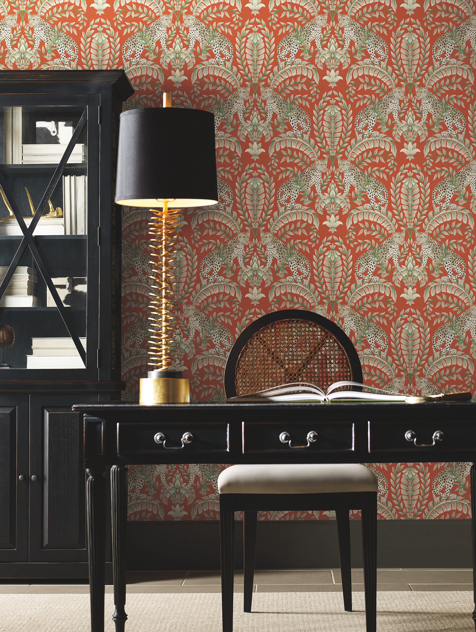 York Wallcoverings KT2201 Ronald Redding 24 Karat 60.8-Sq. Feet Orange Non-woven Animals Unpasted Wallpaper
