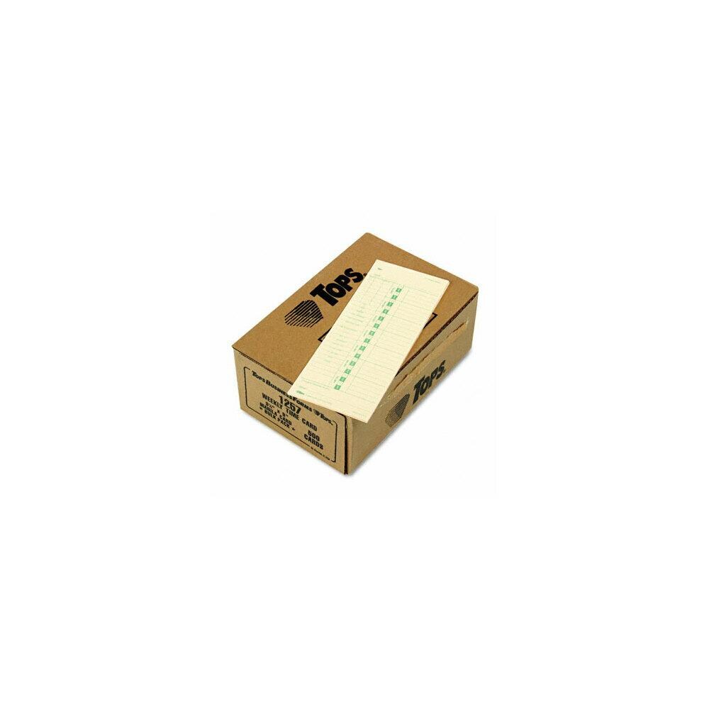  AZRTOP1257 Tops 1257 Time Card for Acroprint and Simplex Weekly Two-Sided 3-1.2 x 9 500 per Box