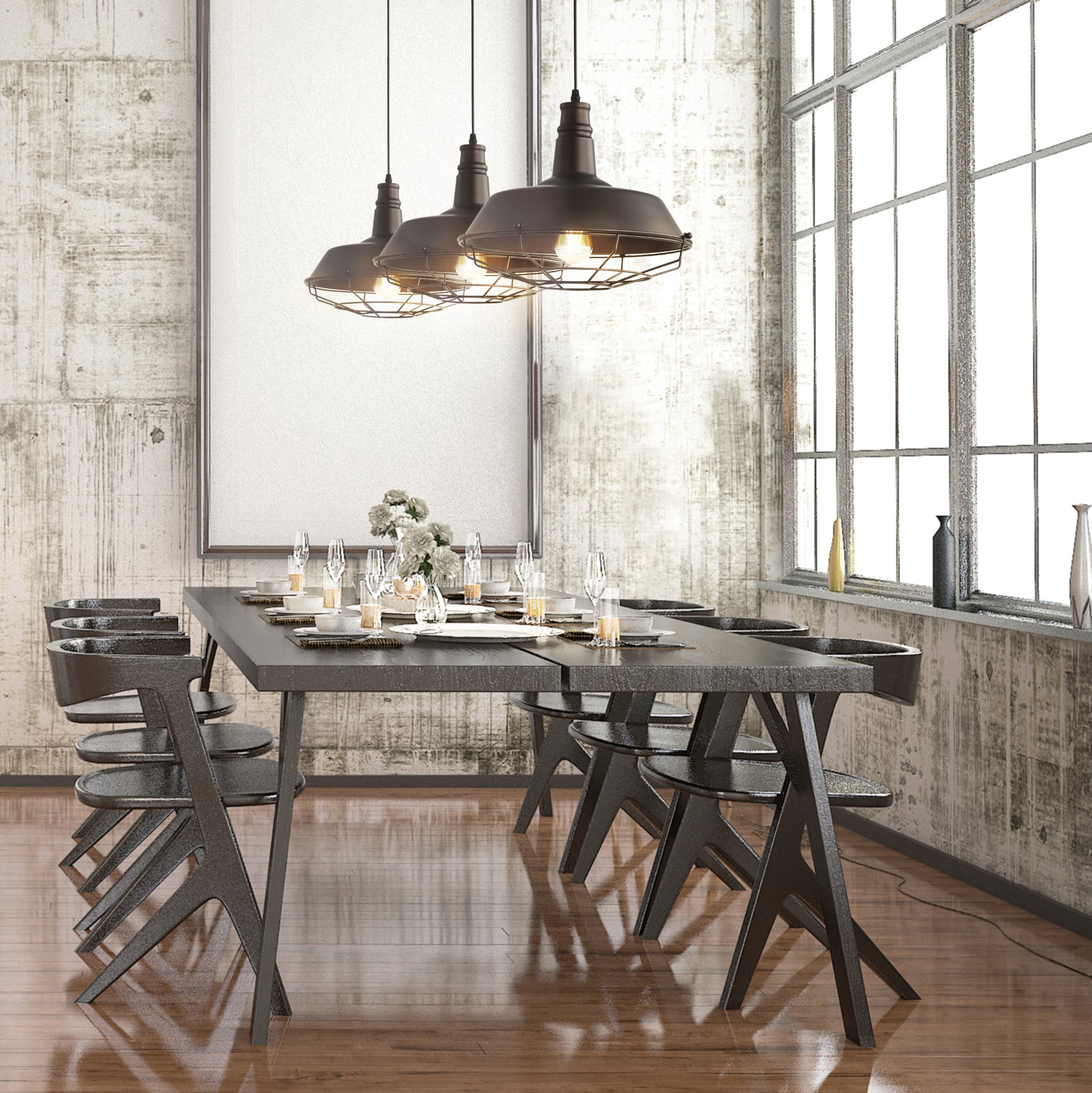 Rustic Farmhouse 14.25" Oil Rubbed Bronze LED Pendant Light
