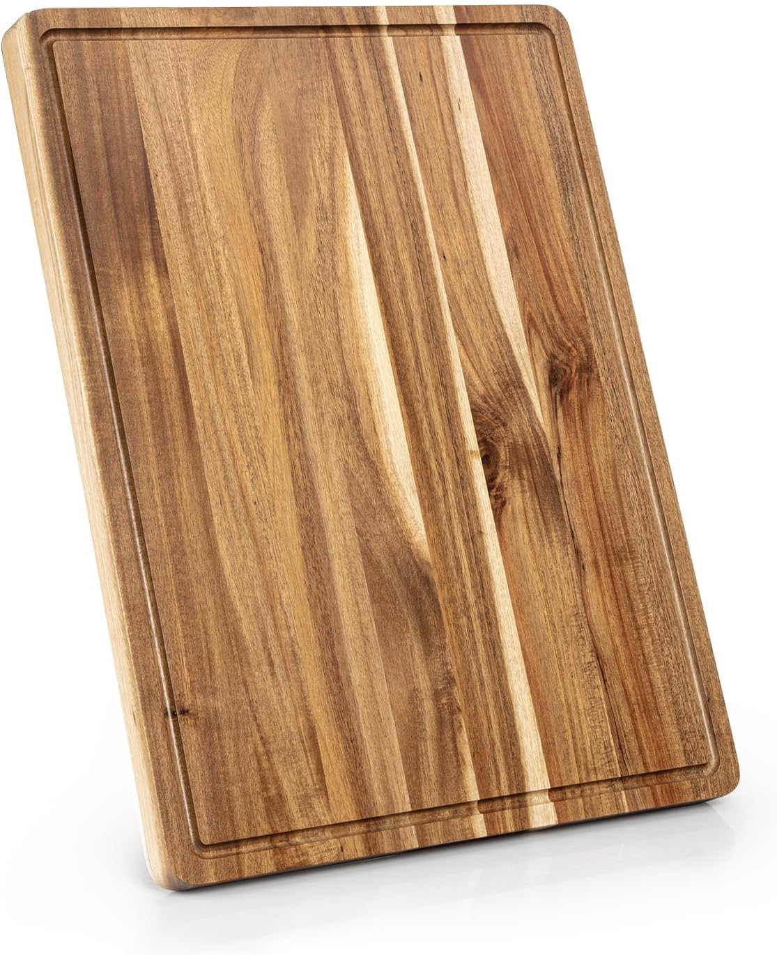 Aoile Acacia Wood Cutting Board for Kitchen 24x18x1.2 Inch Cheese Charcuterie Board with Side Handles and Juice Grooves