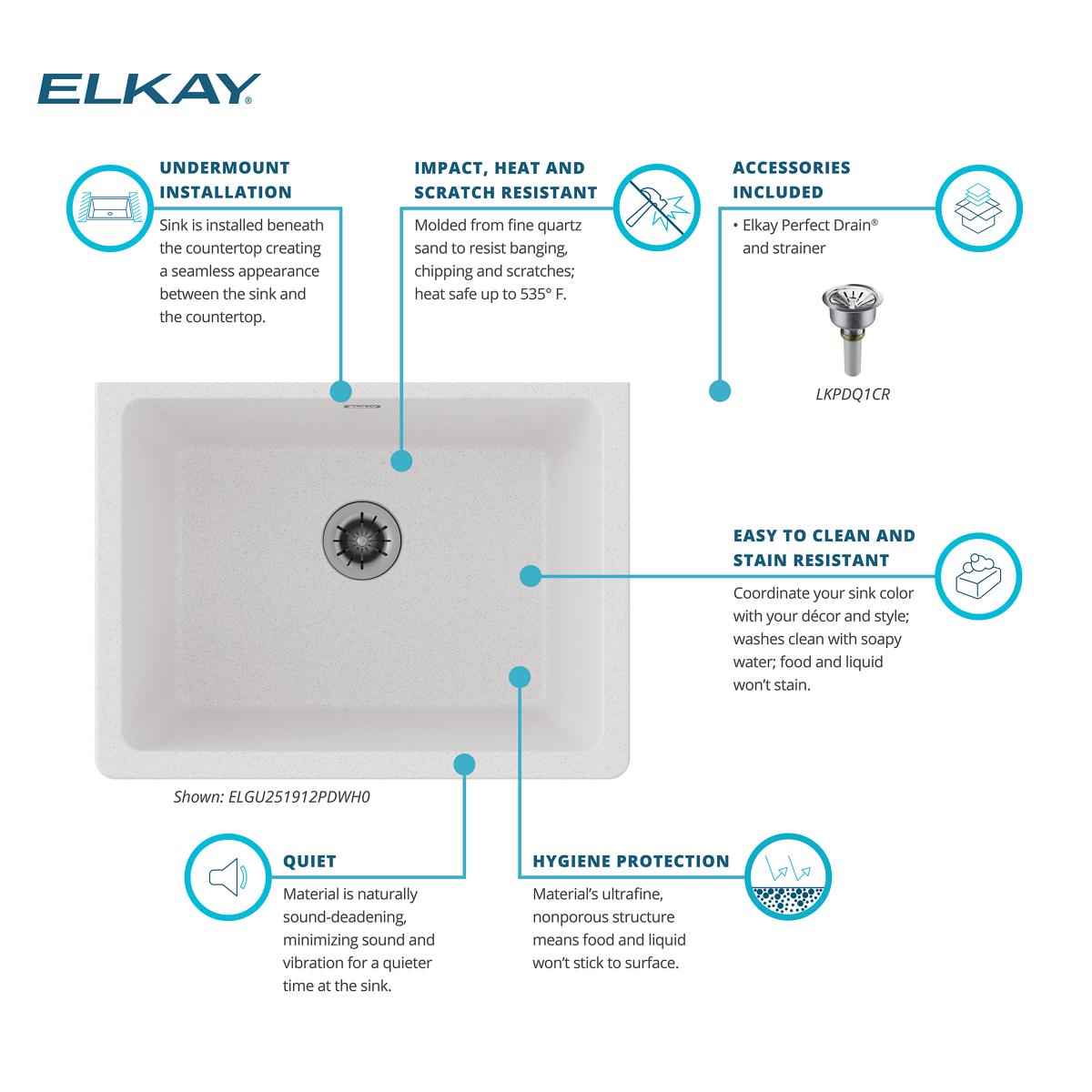Elkay ELGU251912PDWH0 Kitchen-Sinks - View #5
