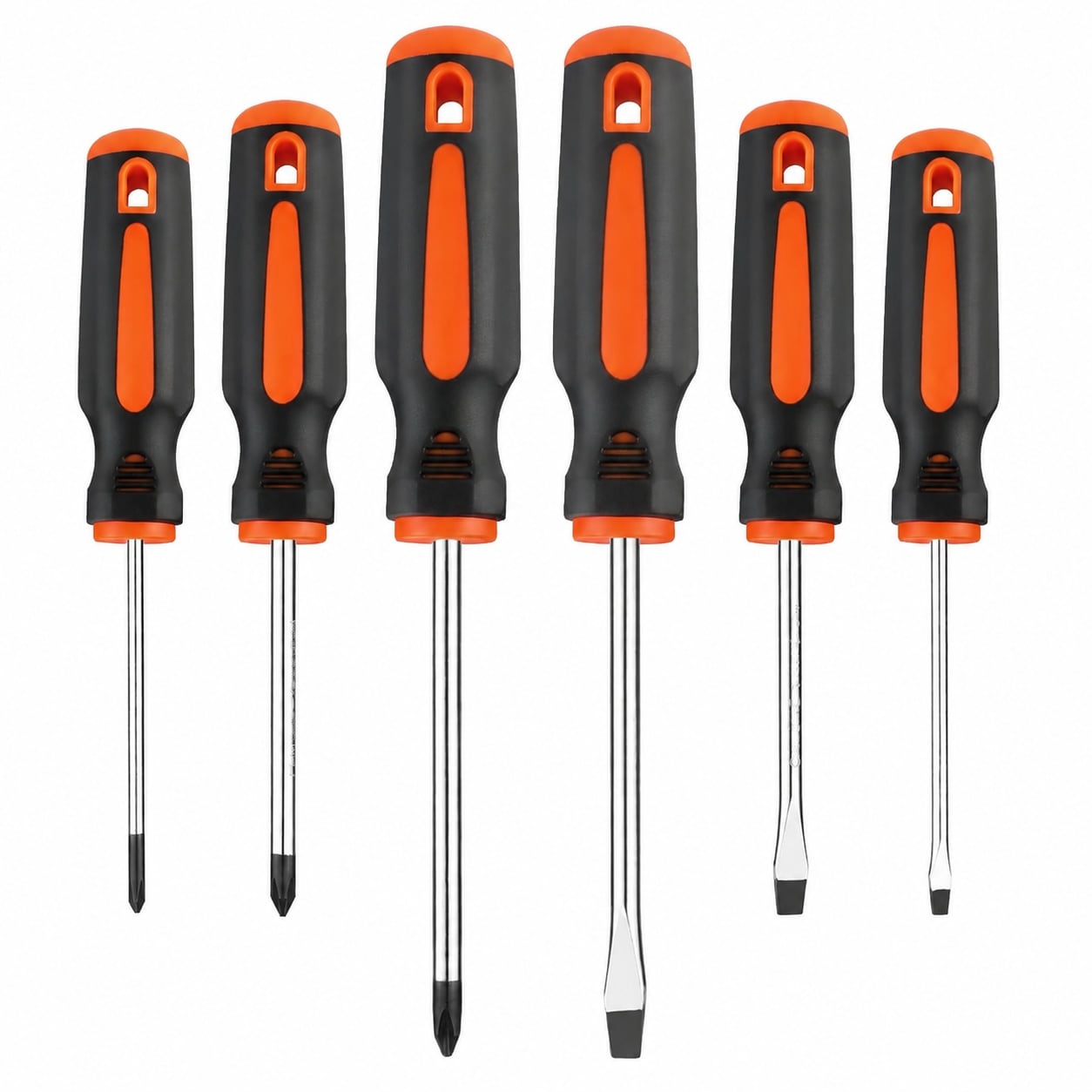 Linder Group Inc Magnetic Screwdriver Set 6 Piece Ergonomic Non Slip Handles Includes 3 Phillips and 3 Flat Tip CRV Steel Precision Tools for Furniture #L3DI3ZAZ