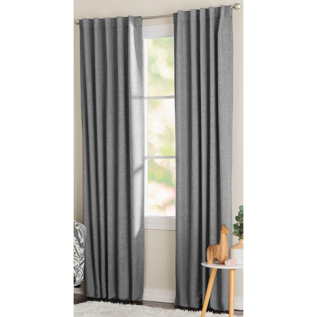Grey Polyester Blackout Thermal Lined, What Size Curtains For 63 Window