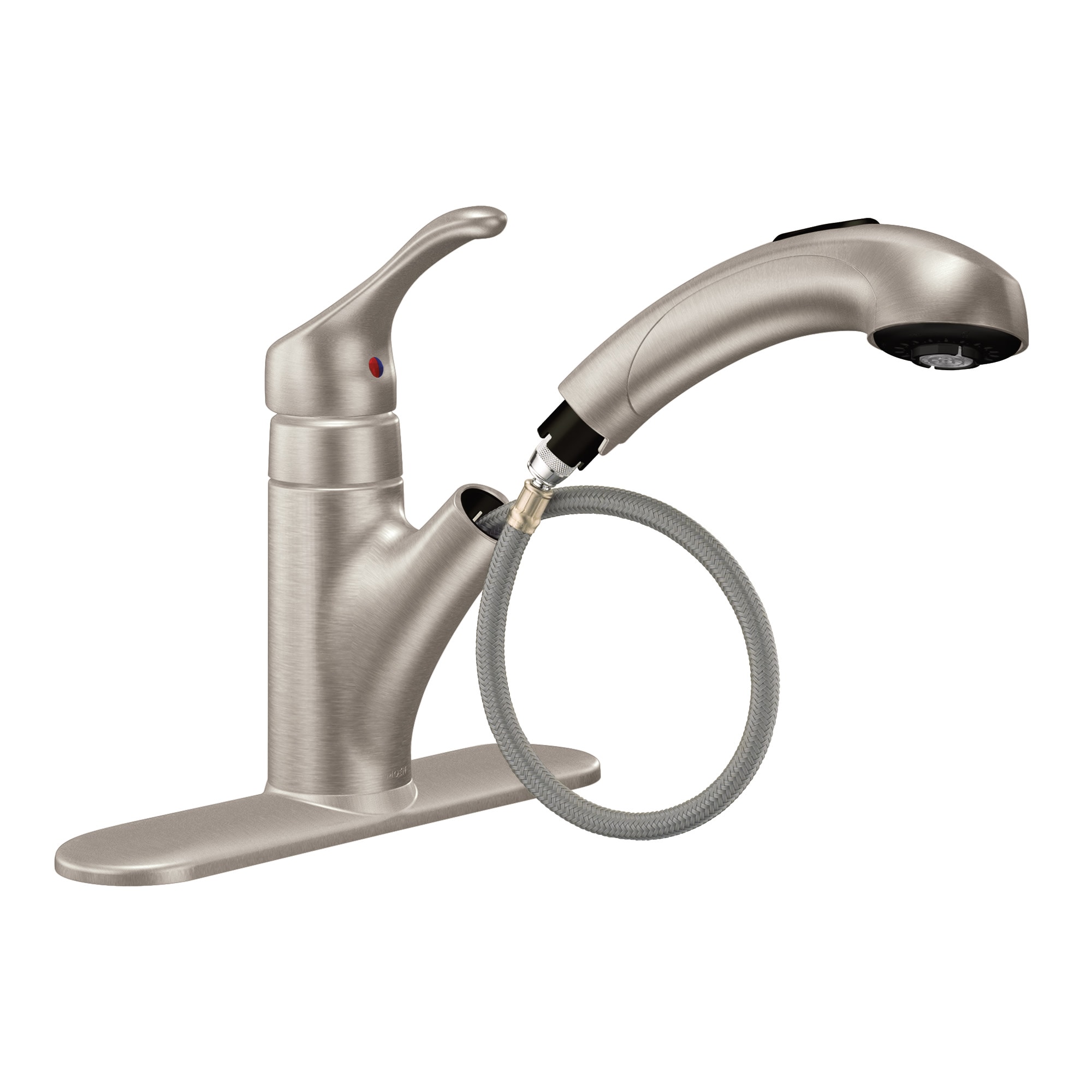 Moen CA87316CSL Renzo Classic Stainless Single Handle Deck-mount Pull-out Kitchen Faucet with Sprayer ( Deck Plate Included )