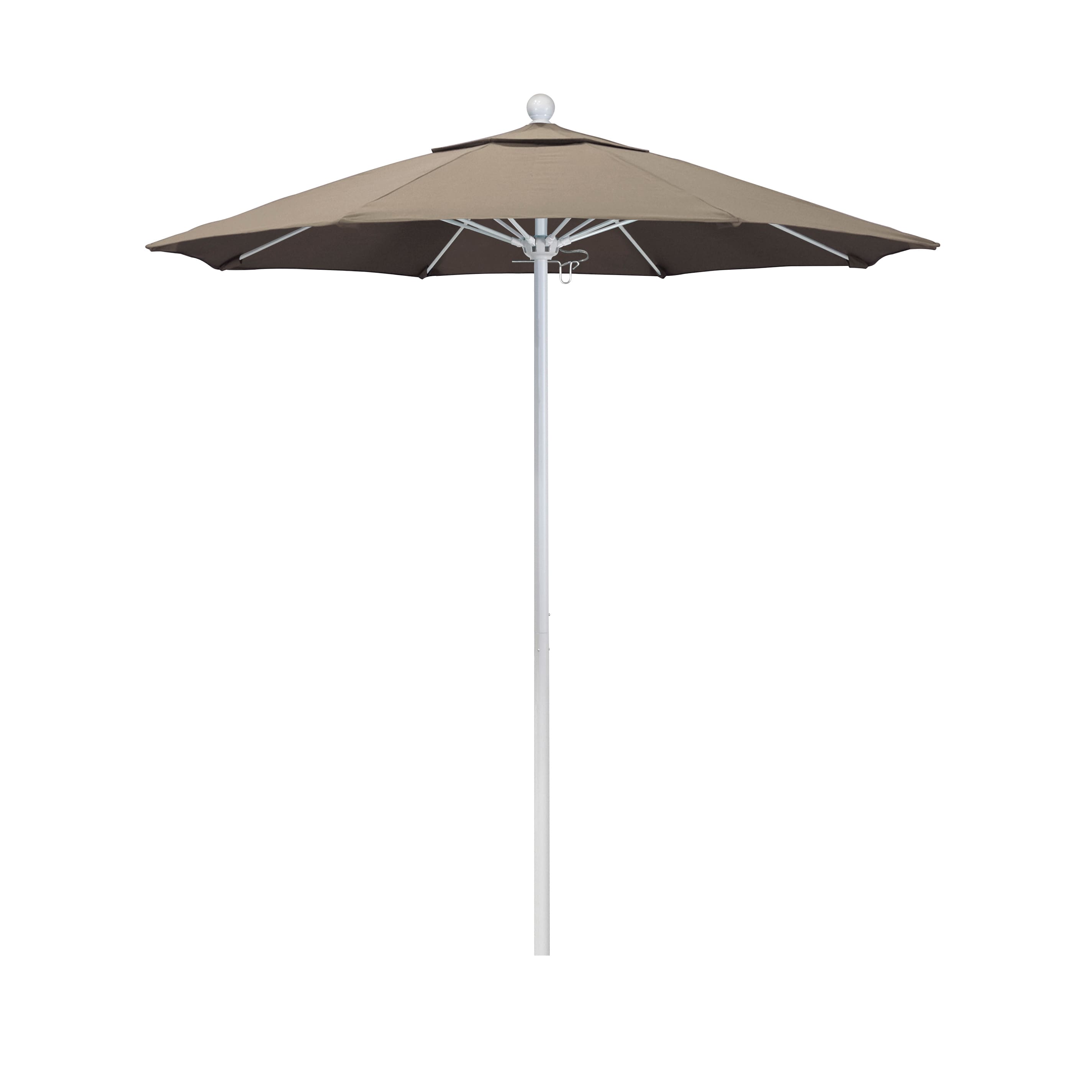California Umbrella ALTO758170-5461 7.5-ft Aluminum Brown No-tilt Market Patio Umbrella