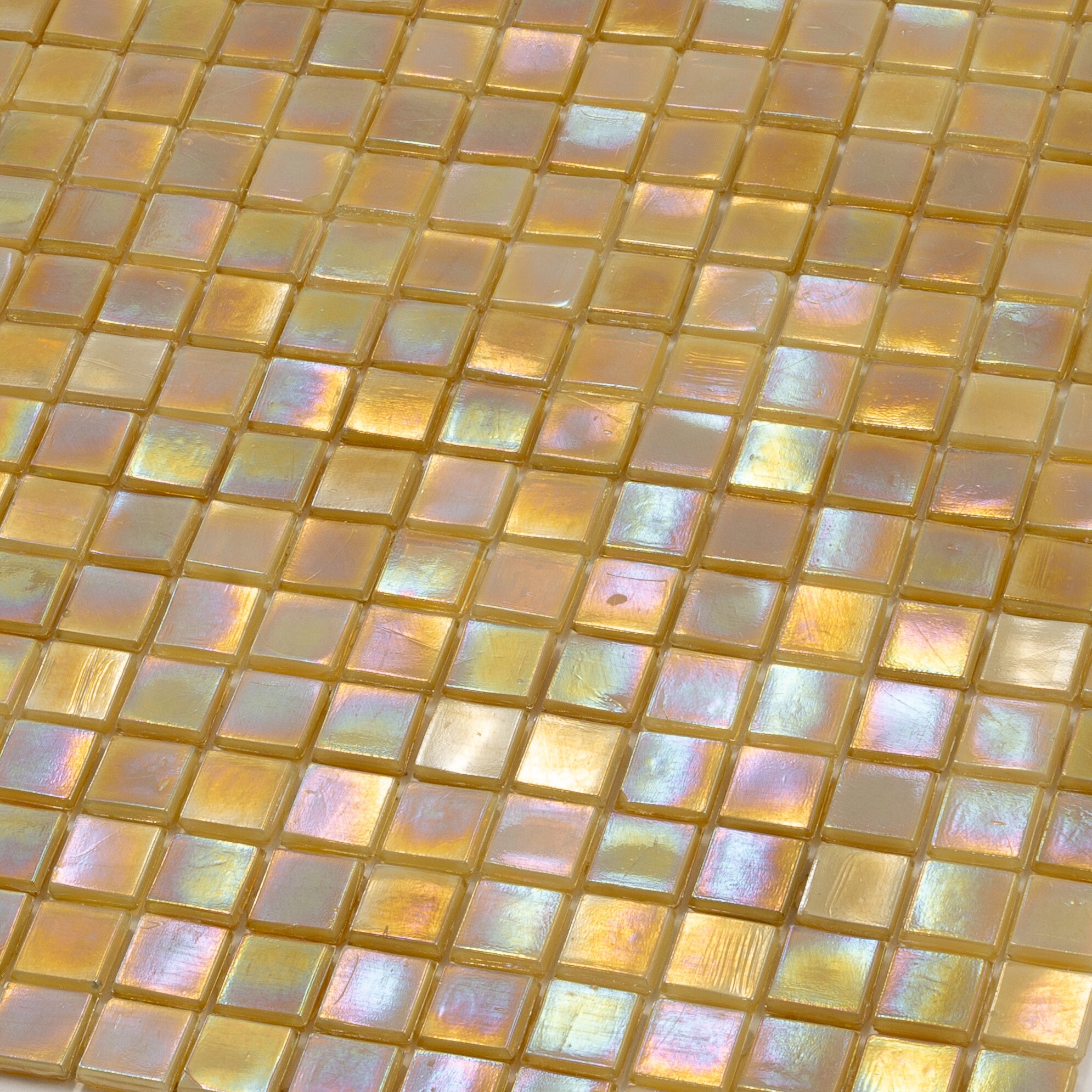 Skosh 11.6" x 11.6" Glossy Beige Glass Mosaic Tile