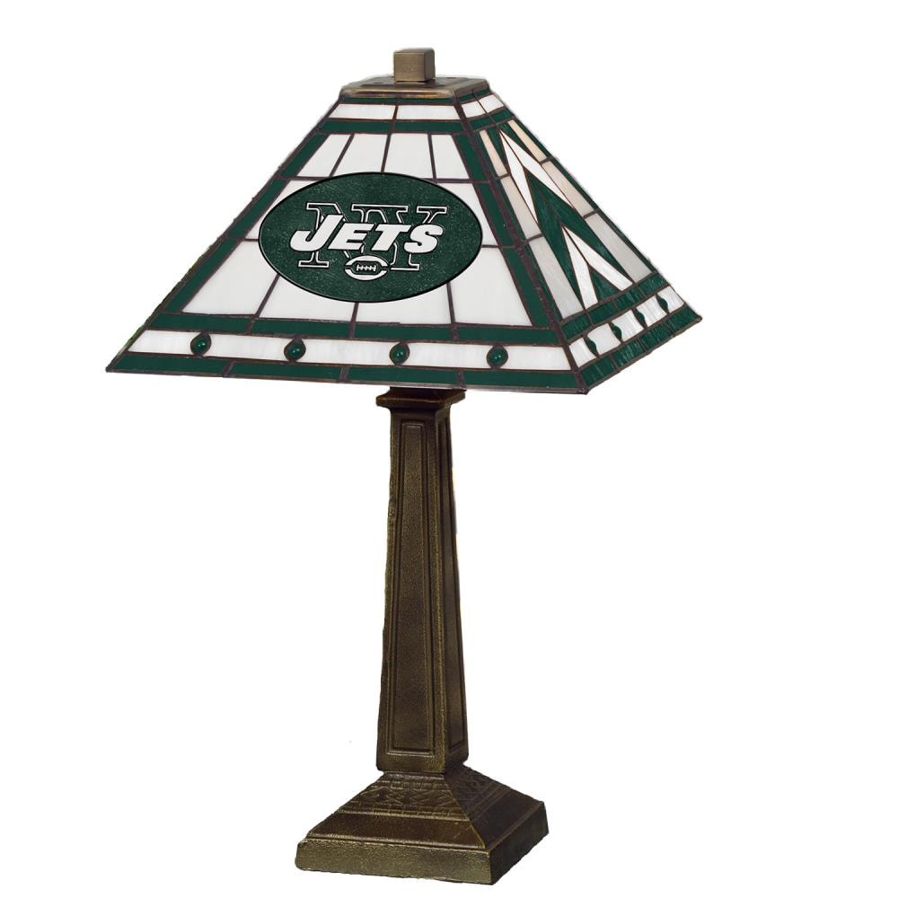 The Memory Company NFL-NYJ-290 New York Jets Tiffany Lamp 23-in Team Table Lamp with Glass Shade