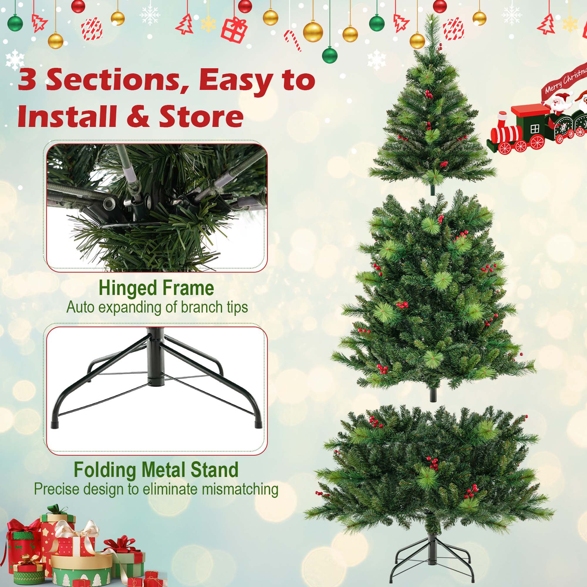 Costway LWS00762 Artificial-Christmas-Trees - View #3