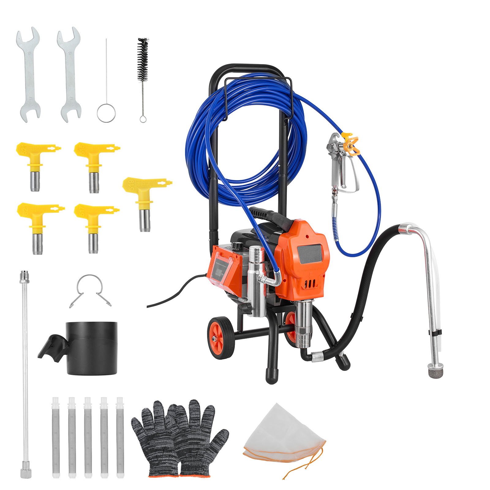 GIVIMO 1500-W 3300-PSI Stand Airless Paint Sprayer with 50-ft Hose Cart and 5 Nozzles #LW047GIVSS1040
