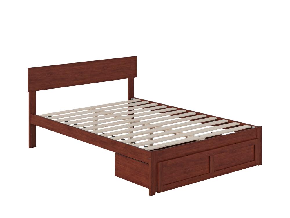 AFI Furnishings AG8112334 Boston Walnut Full Wood Platform Bed with Storage