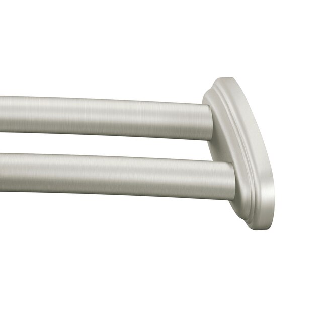 Brushed Nickel In The Shower Rods, Moen Csr2172bn 5 Foot Curved Adjustable Tension Shower Curtain Rod