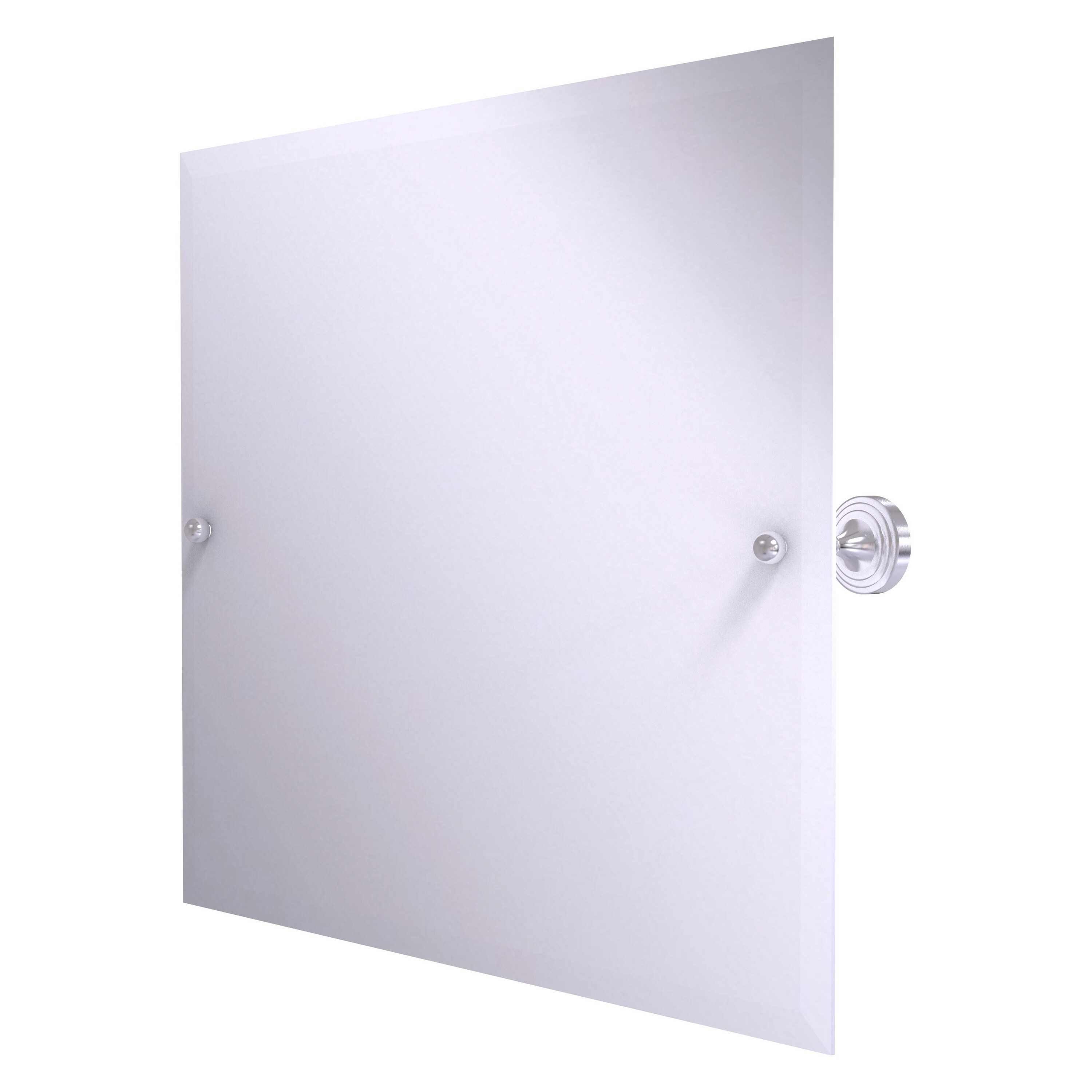 Allied Brass SG-93-SCH Sag Harbor 22-Inches x 3.6-Inches Beveled Frameless Rectangle Tilting Bathroom Vanity Mirror ( Satin Chrome )