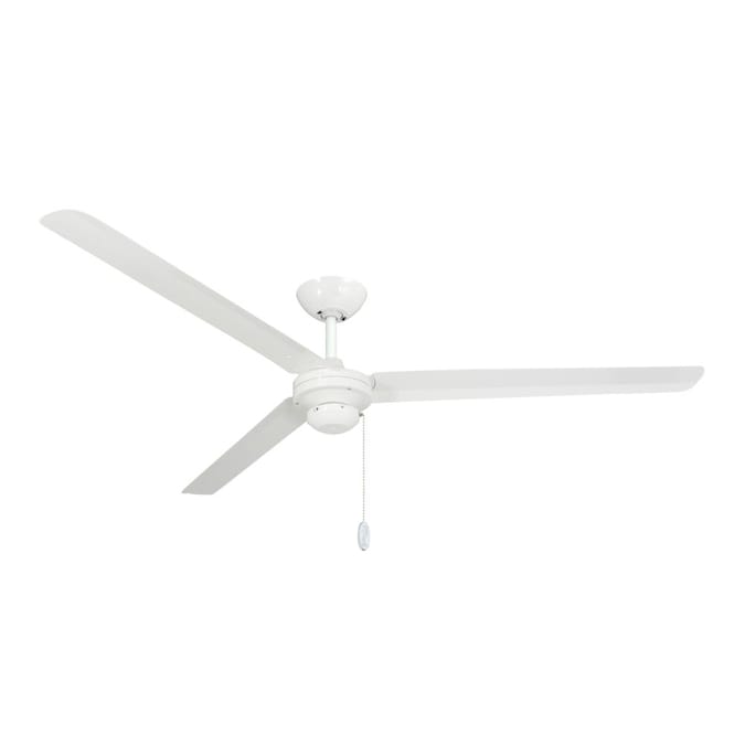 Pure White Indoor Outdoor Ceiling Fan, 72 Inch Ceiling Fans Without Lights