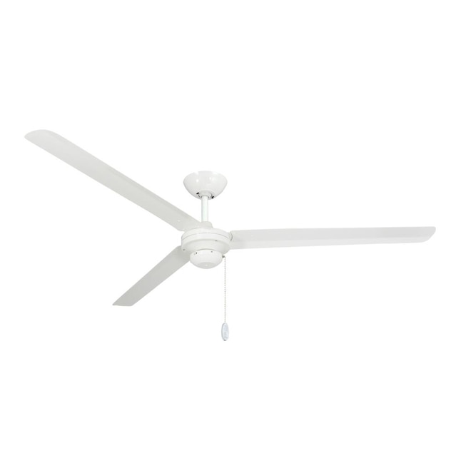 Pure White Indoor Outdoor Ceiling Fan, 72 Inch Ceiling Fans No Light