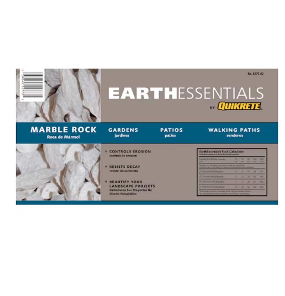 EARTHESSENTIALS BY QUIKRETE 127502 0.5 Cubic feet 50-lb White Marble chips ( 0.5 - 3.0-in Rock Size )