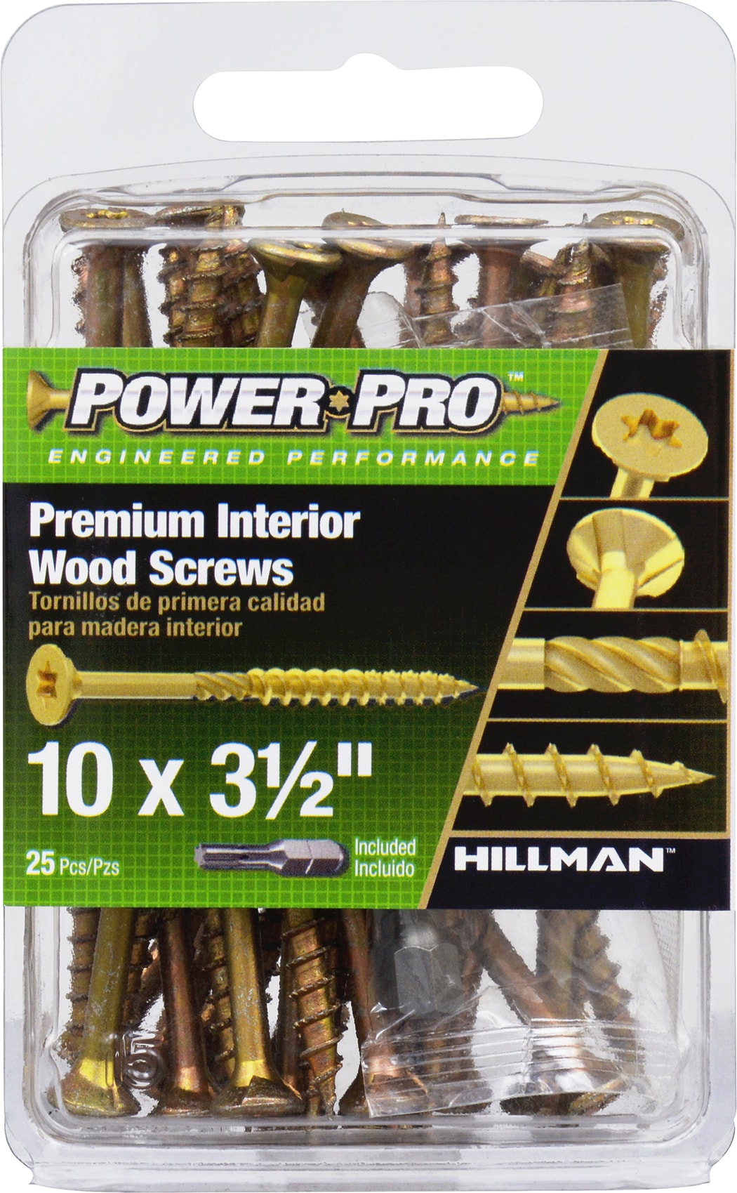 Power Pro 42475 #10 x 3-1/2-in Yellow zinc Interior Wood screws ( 25 -Per Box )