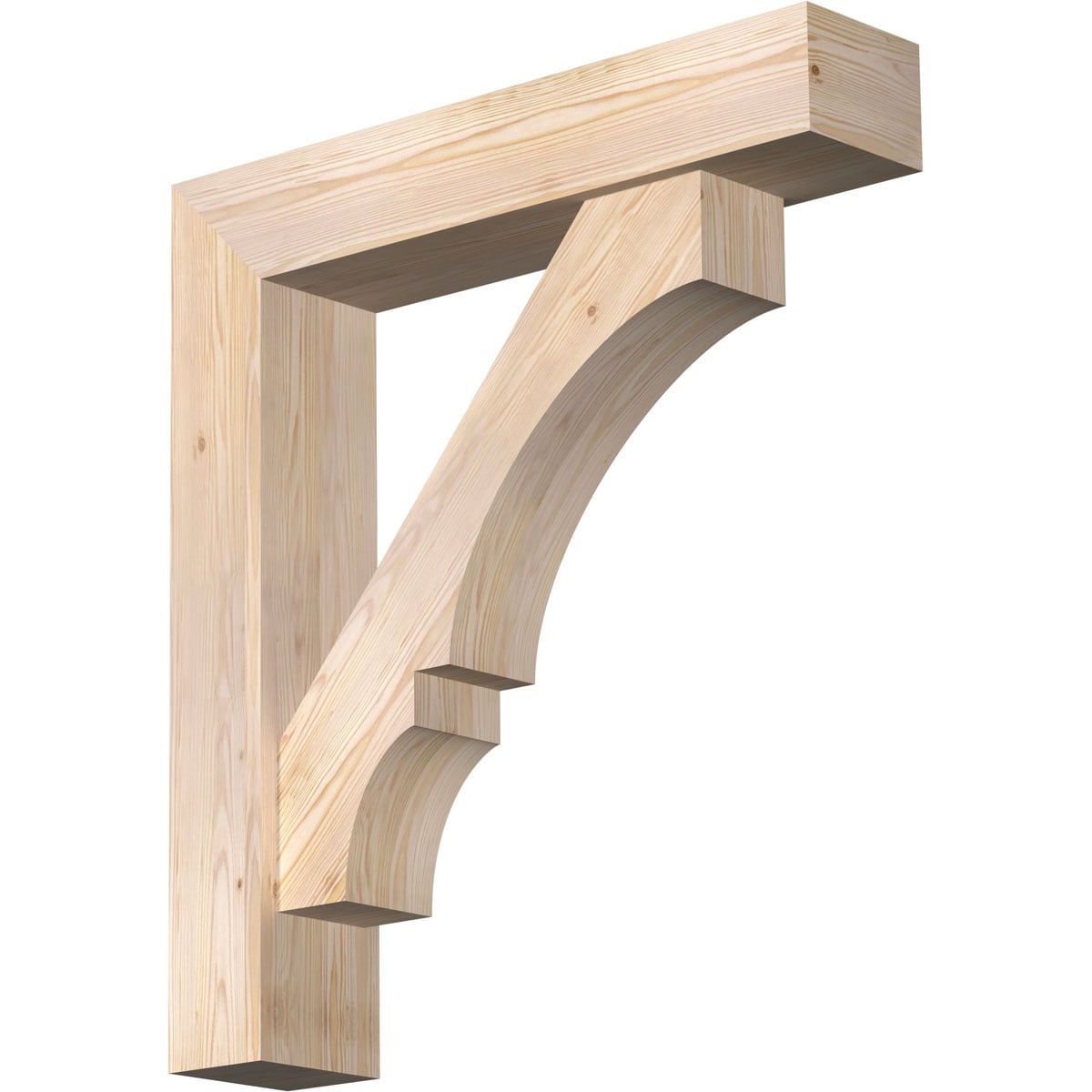Ekena Millwork 1462197 Balboa Block Smooth Bracket with Offset Brace 7-1/2-in x 36-in x 40-in Douglas fir Brown Wood Standard bracket
