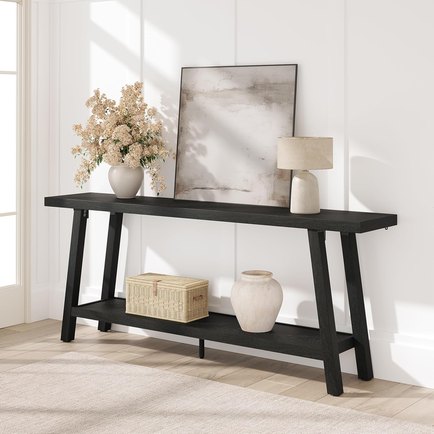 GAOMON - 70.87In Extra Long Narrow Console Table - Farmhouse Sofa Table for Living Room Hallway E...