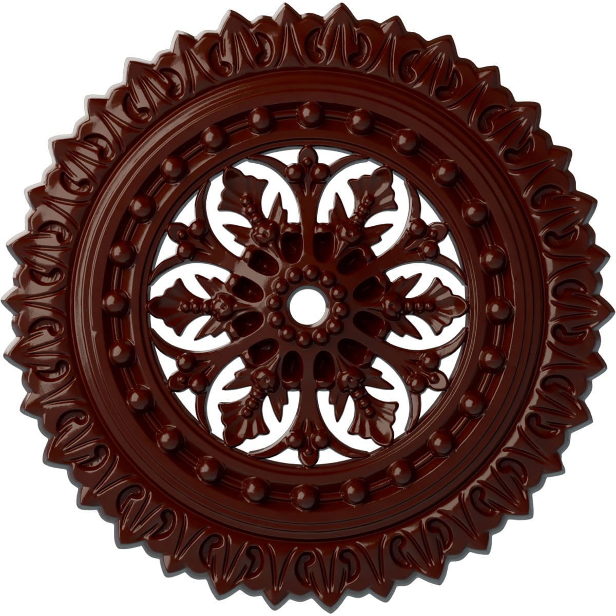 Ekena Millwork CM18SKBMF Sellek 18.5-in W x 18.5-in L Painted Brushed Mahogany Polyurethane Whole Ceiling Medallion