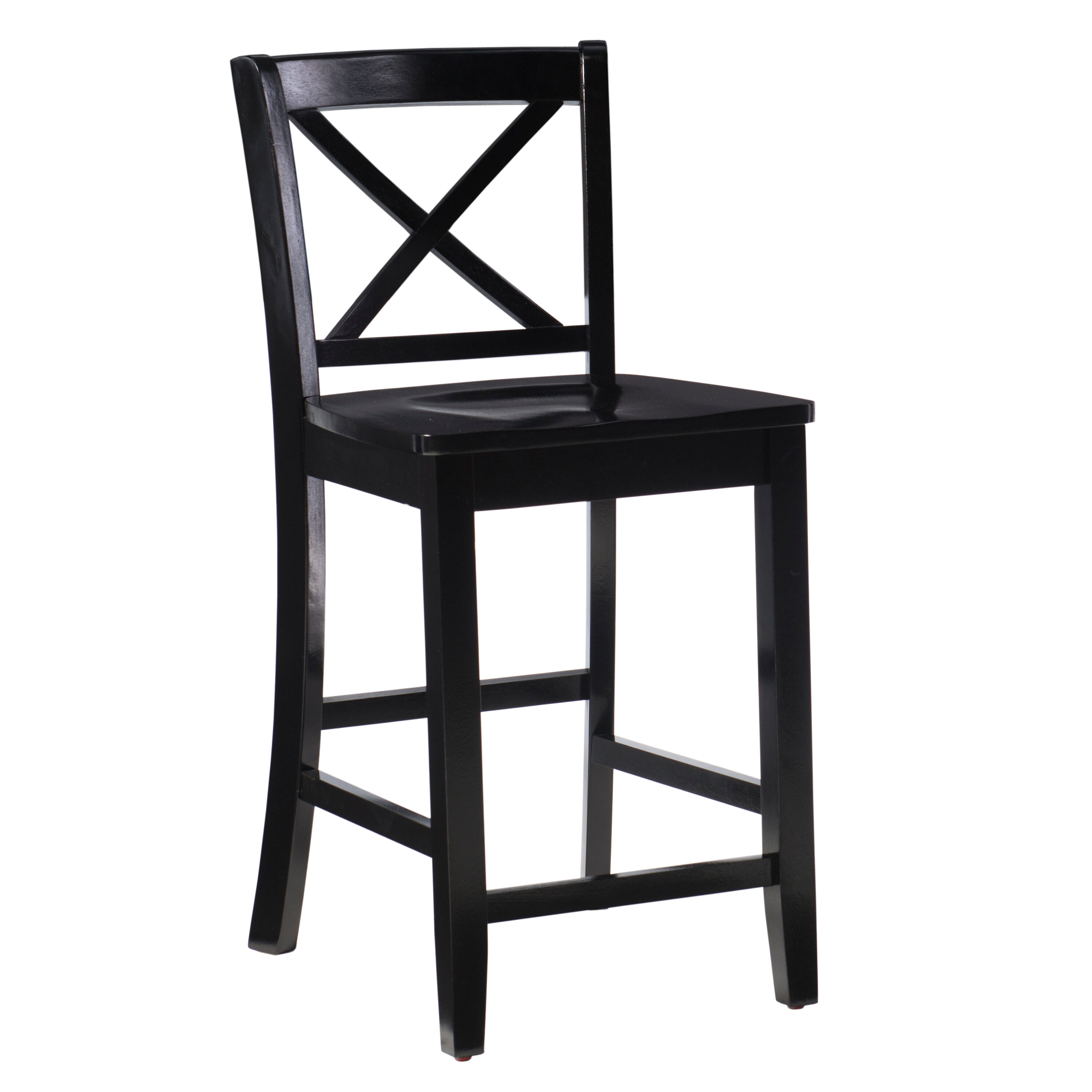 Linon Black 24.0-in H Counter height Wood Bar Stool