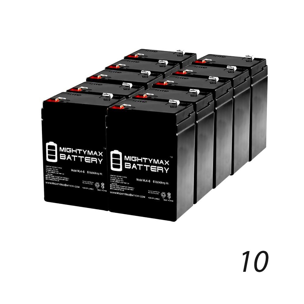 Mighty Max Battery 6V 1.3Ah Replacement Battery Compatible with Lichpower  Djw6-12 - 10 Pack