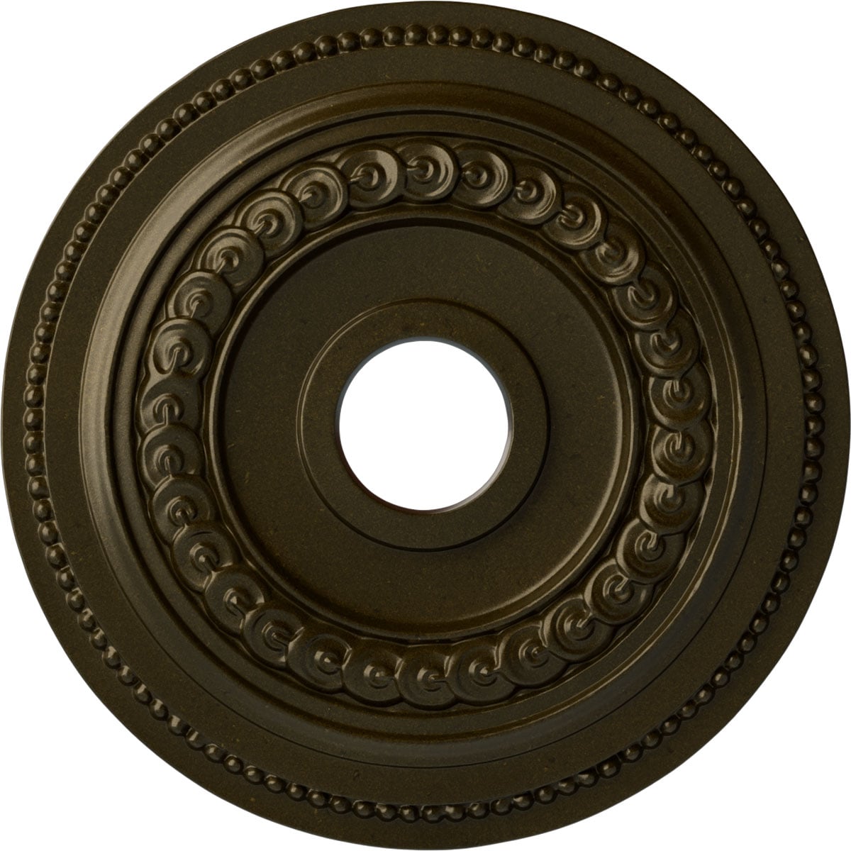 Ekena Millwork CM18OL1GGS Oldham 18-in W x 18-in L Painted Green Gold Polyurethane Whole Ceiling Medallion
