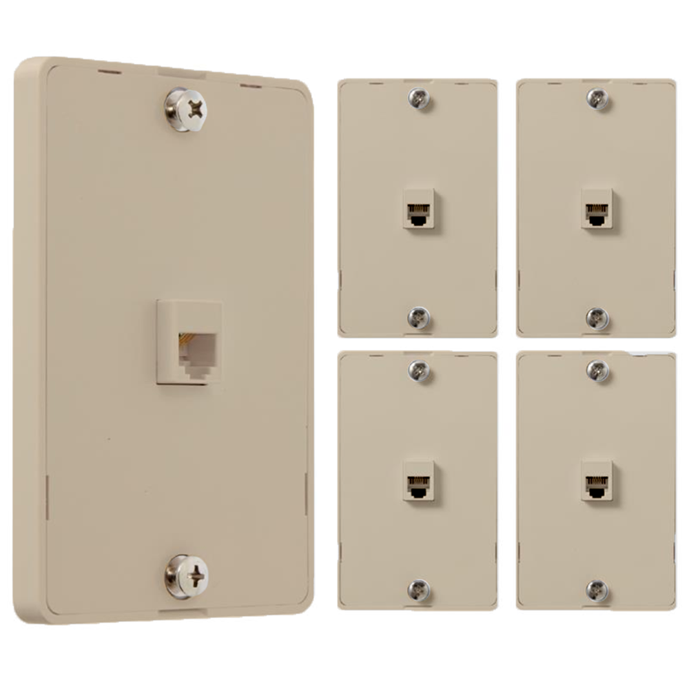 Newhouse Hardware OLPHP-IV-05 5 -Pack Plastic F-Type Coax/Telephone Wall Jack