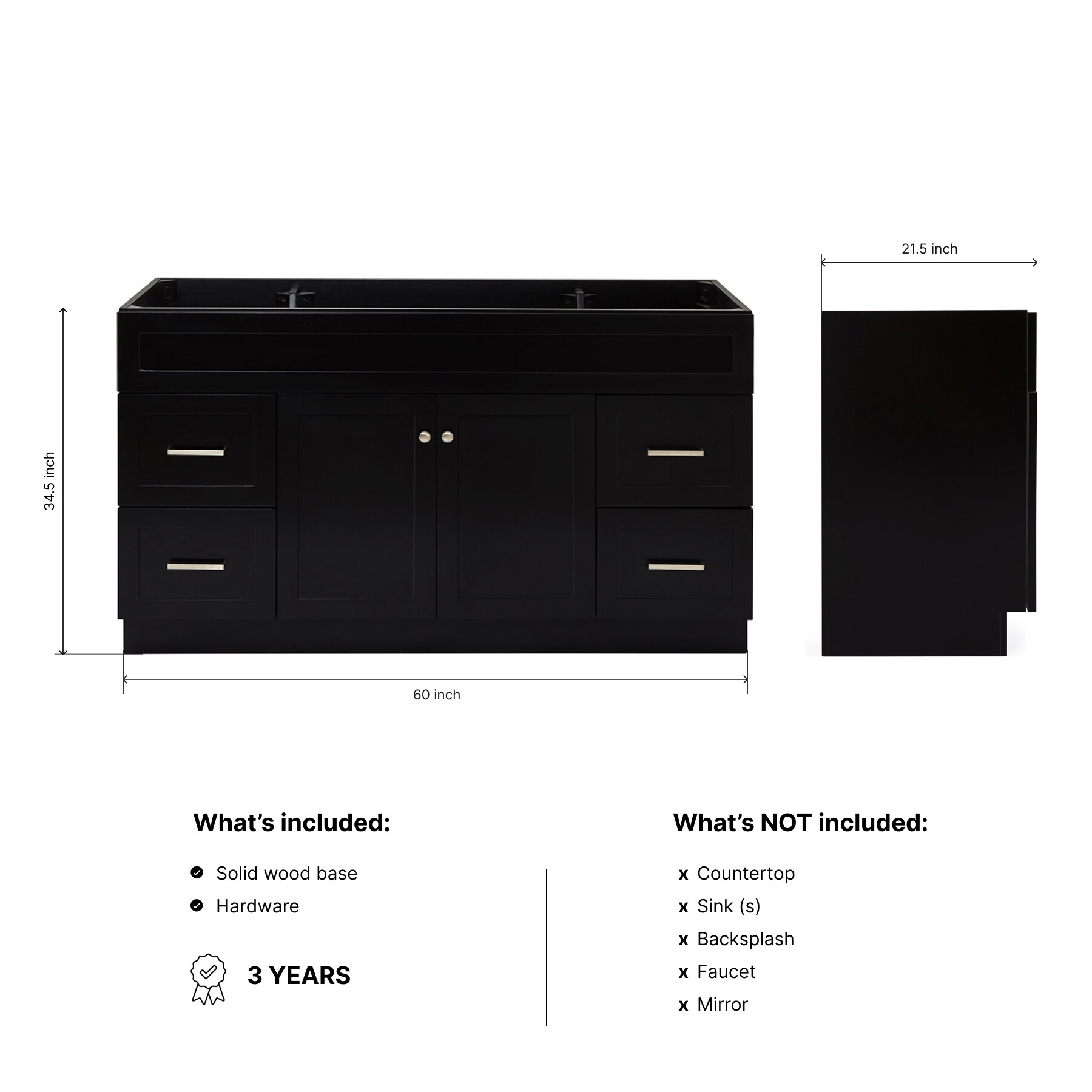 ARIEL F060S-BC-BLK vanities - View #4
