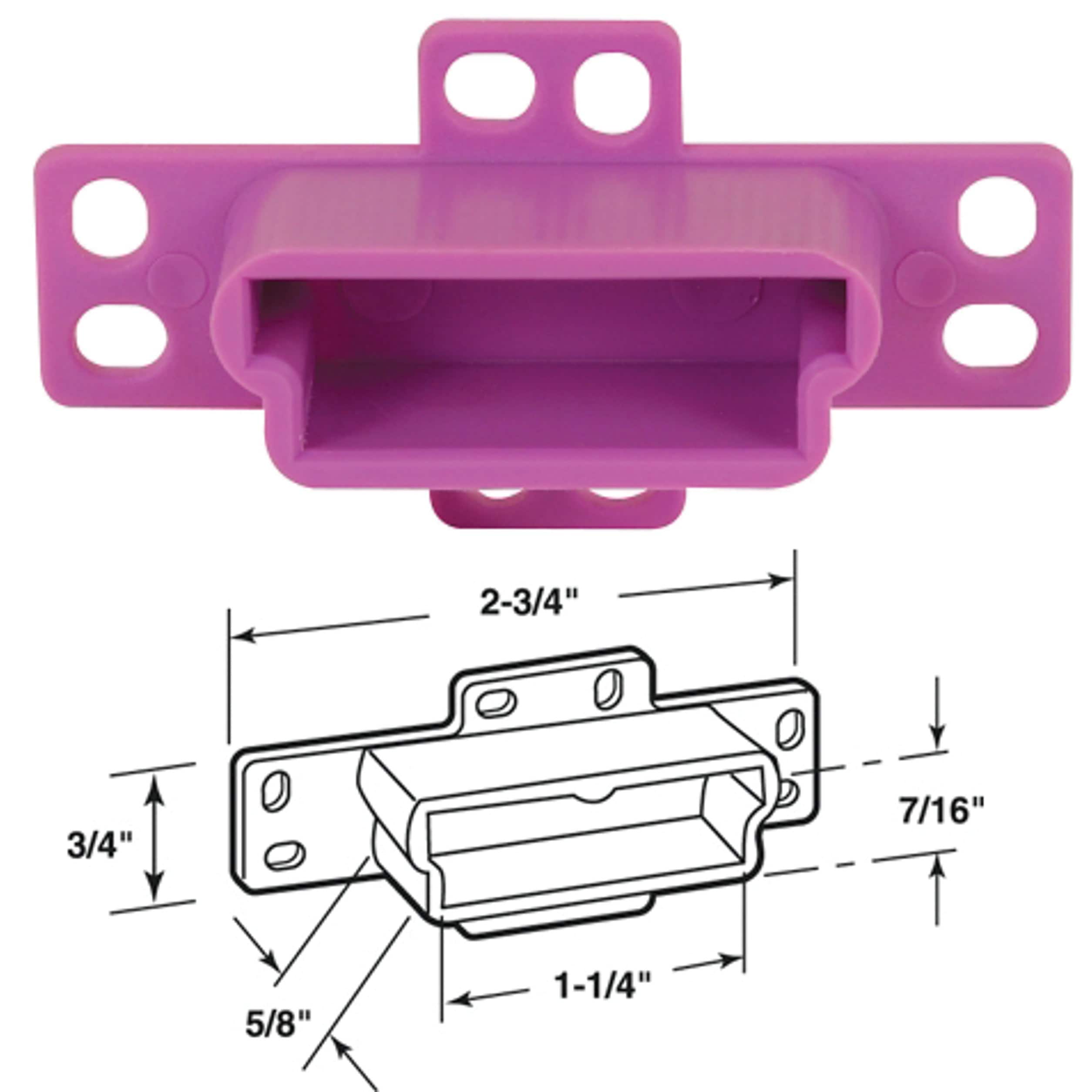 Prime-Line Slide-Co 22844 Drawer Track Backplate 1-1/4 In. Opening Purple (Single Pack) #22844