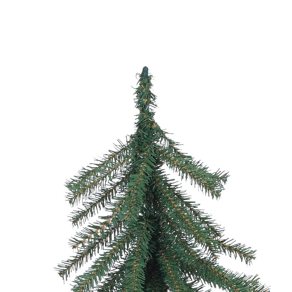 Set of 3 Unlit Green Alpine Christmas Trees with Metal Base