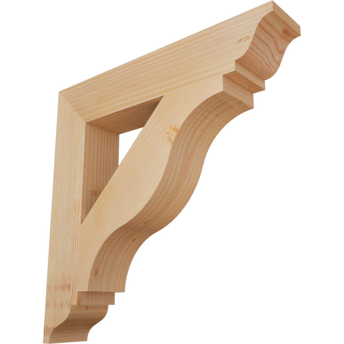 Ekena Millwork BKT04X22X22FST01SDF Funston traditional smooth 3-1/2-in x 22-in x 22-in Douglas fir Brown Wood Standard bracket
