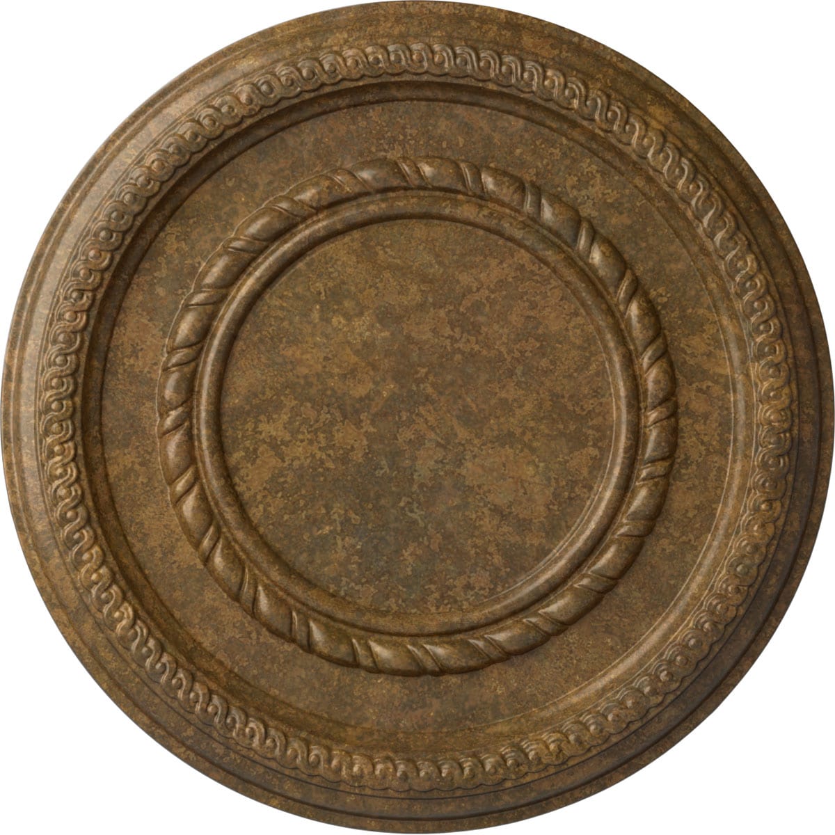 Ekena Millwork CM12FERZS Federal Roped Small 12.5-in W x 12.5-in L Painted Rubbed Bronze Polyurethane Whole Ceiling Medallion